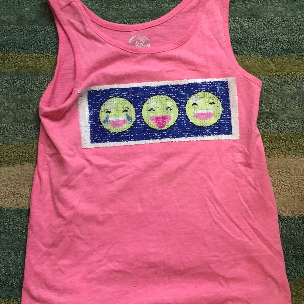 Girls Sleeveless Pink Tee